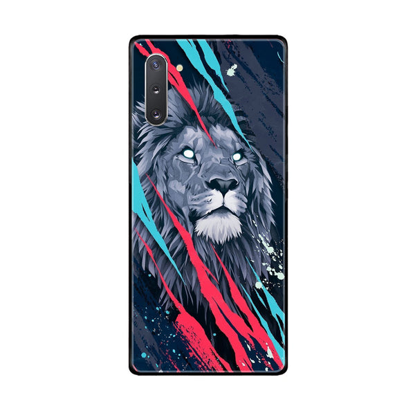 Samsung Galaxy Note 10 5G - Abstract Animated Lion - Premium Printed Glass soft Bumper Shock Proof Case