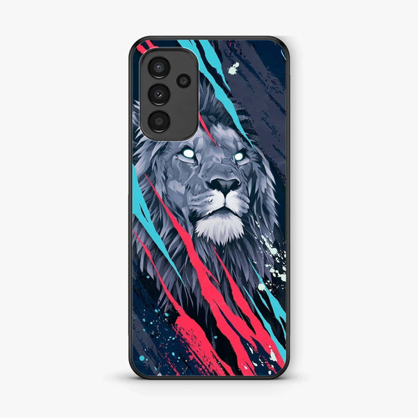 Samsung Galaxy A04s - Abstract Animated Lion - Premium Printed Glass soft Bumper Shock Proof Case