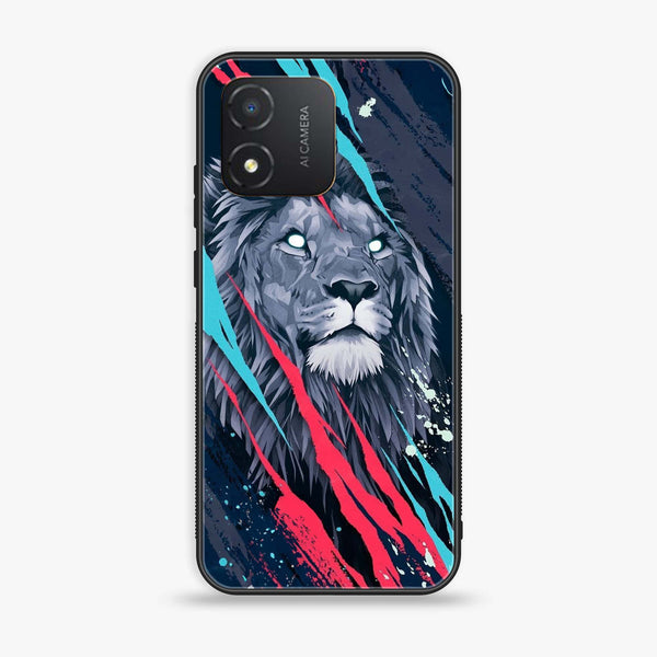 Honor X5 - Abstract Animated Lion - Premium Printed Glass soft Bumper Shock Proof Case
