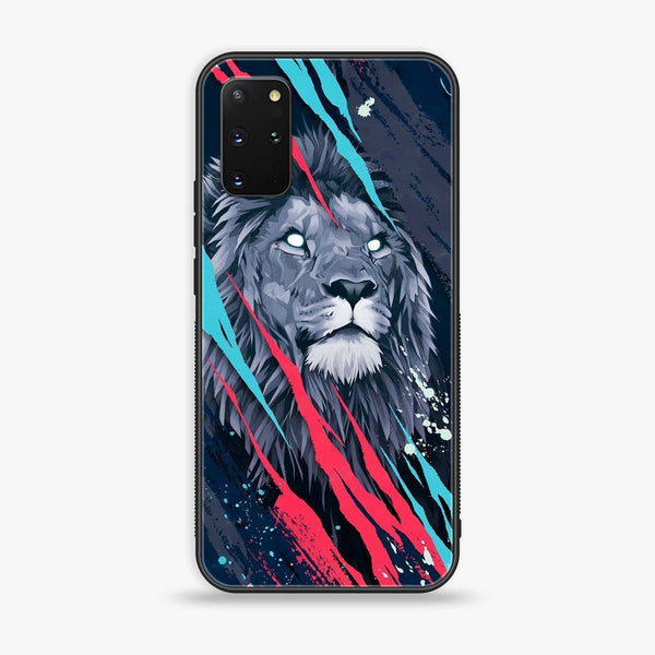 Samsung Galaxy S20 Plus - Abstract Animated Lion - Premium Printed Glass soft Bumper Shock Proof Case CS-17577
