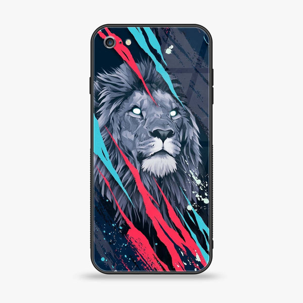 iPhone 6 Plus - Abstract Animated Lion - Premium Printed Glass soft Bumper shock Proof Case