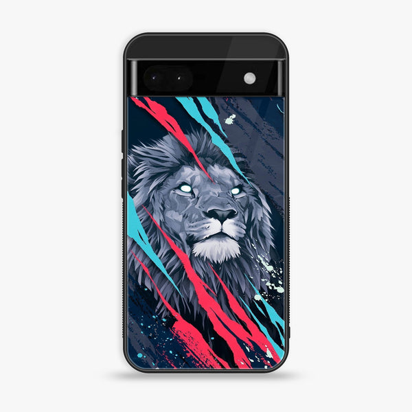 Google Pixel 6A - Abstract Animated Lion  - Premium Printed Glass soft Bumper shock Proof Case