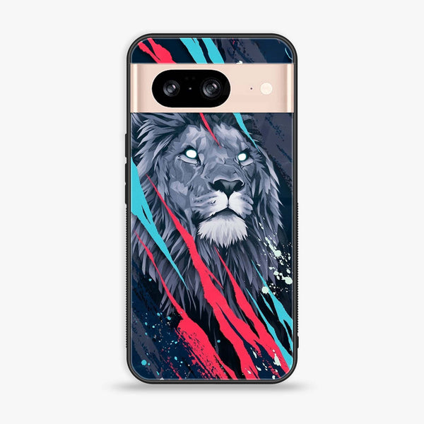 Google Pixel 8 - Abstract Animated Lion - Premium Printed Glass soft Bumper Shock Proof Case