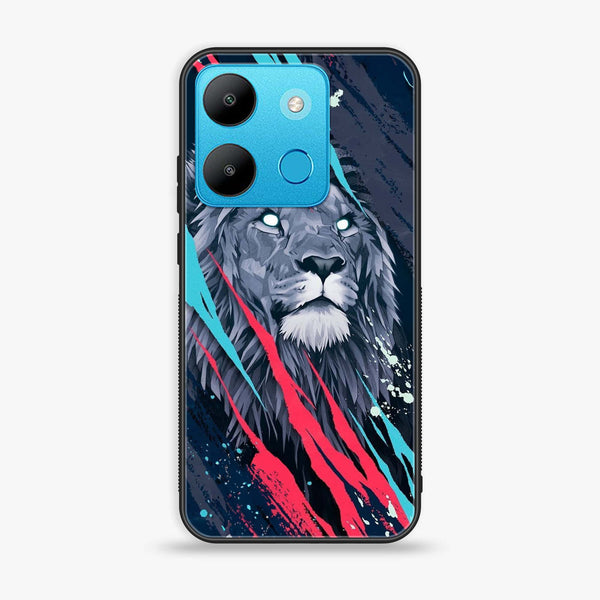 Infinix Smart 7 HD - Abstract Animated Lion - Premium Printed Glass soft Bumper Shock Proof Case