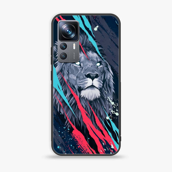 Xiaomi 12T - Abstract Animated Lion - Premium Printed Glass soft Bumper Shock Proof Case