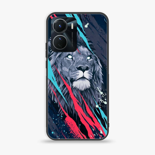 Vivo Y16 - Abstract Animated Lion - Premium Printed Glass soft Bumper Shock Proof Case CS-18580
