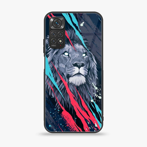 Xiaomi Redmi Note 11 4G/Note 11s - Abstract Animated Lion - Premium Printed Glass soft Bumper Shock Proof Case CS-9859 CS-9863 CS-9890 CS-26478 CS-27178