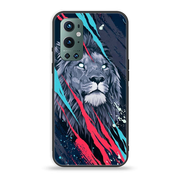 OnePlus 9 Pro - Abstract Animated Lion - Premium Printed Glass soft Bumper Shock Proof Case
