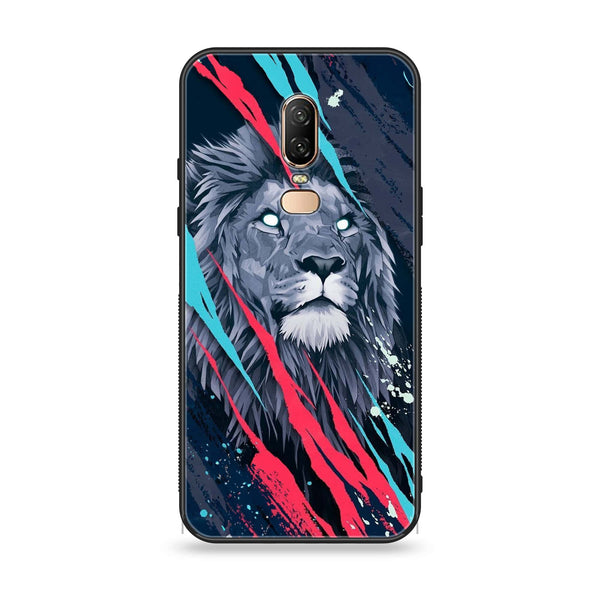 OnePlus 6 - Abstract Animated Lion - Premium Printed Glass soft Bumper Shock Proof Case