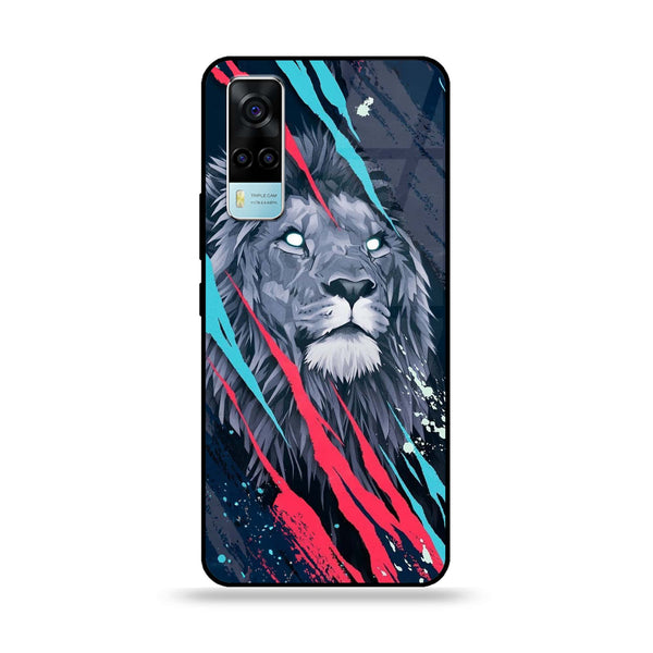 Vivo Y53s 4G - Abstract Animated Lion - Premium Printed Glass soft Bumper Shock Proof Case CS-5909