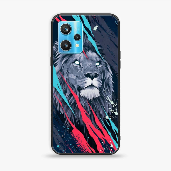 Realme 9 Pro - Abstract Animated Lion - Premium Printed Glass soft Bumper Shock Proof Case CS-15381