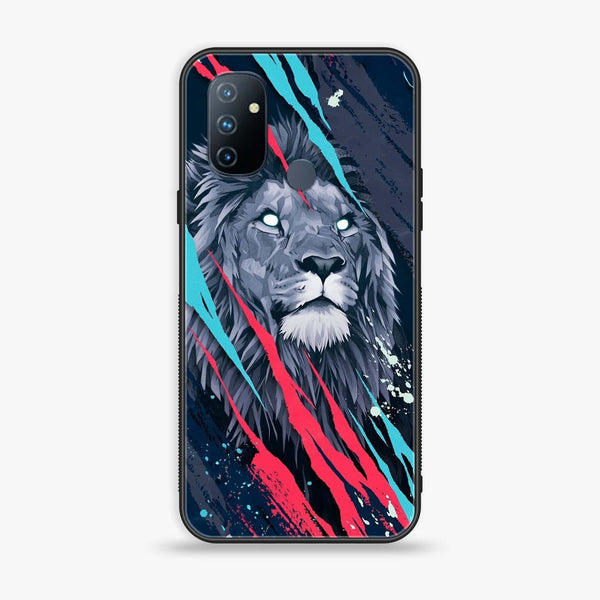 OnePlus Nord N100 - Abstract Animated Lion - Premium Printed Glass soft Bumper Shock Proof Case