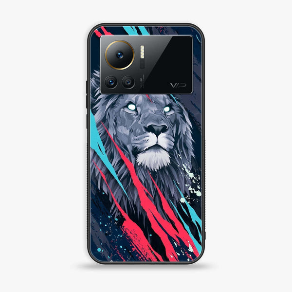 Infinix Note 12 VIP - Abstract Animated Lion - Premium Printed Glass soft Bumper Shock Proof Case