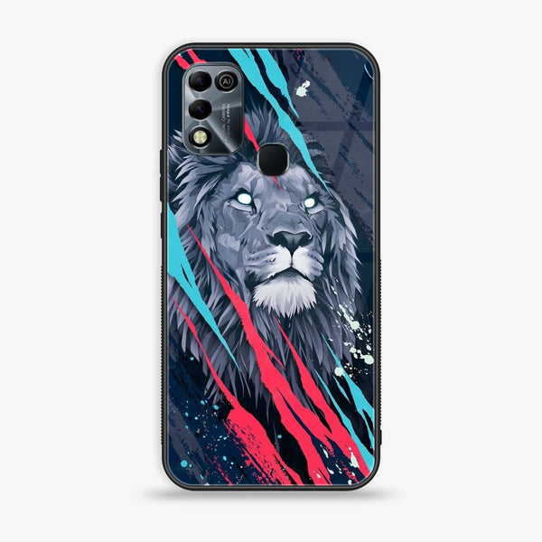 Infinix Hot 11 Play - Abstract Animated Lion - Premium Printed Glass soft Bumper Shock Proof Case