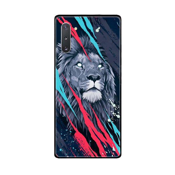 Samsung Galaxy Note 10 - Abstract Animated Lion - Premium Printed Glass soft Bumper Shock Proof Case