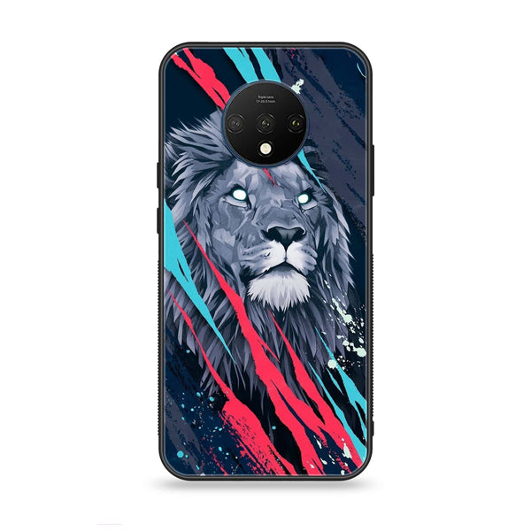 OnePlus 7T - Abstract Animated Lion - Premium Printed Glass soft Bumper Shock Proof Case