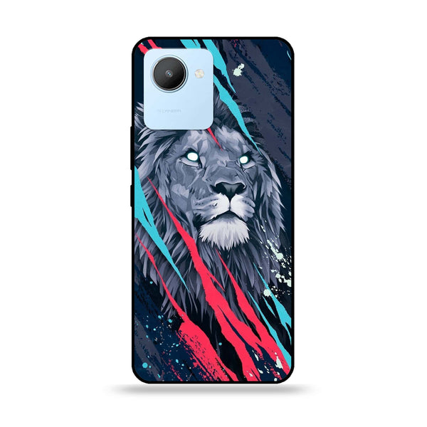 Realme C30 - Abstract Animated Lion - Premium Printed Glass soft Bumper Shock Proof Case