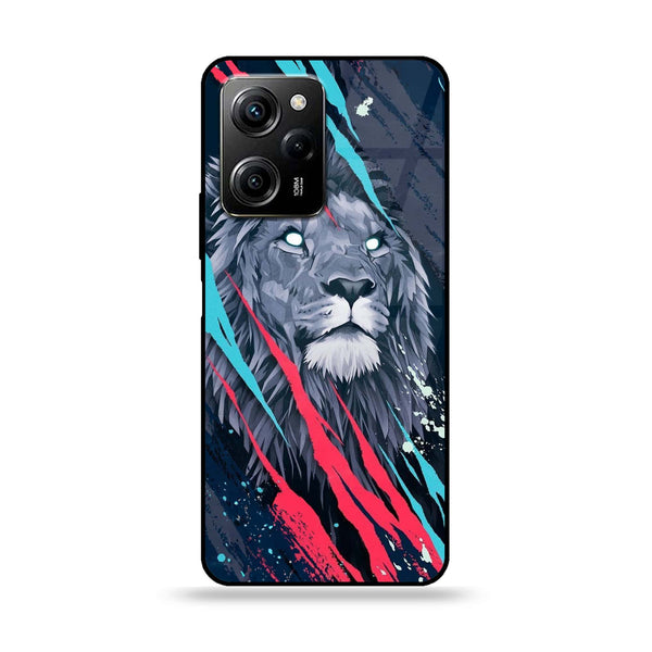 Xiaomi Poco X5 Pro - Abstract Animated Lion - Premium Printed Glass soft Bumper Shock Proof Case CS-17030