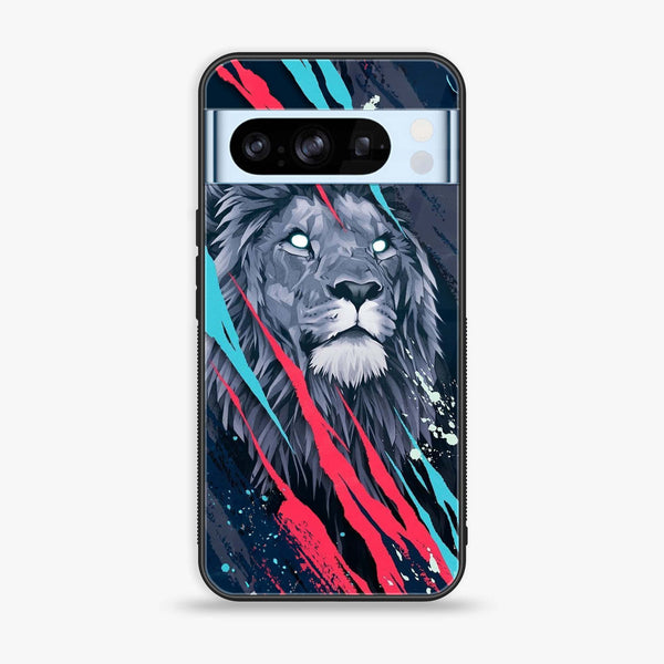 Google Pixel 8 Pro - Abstract Animated Lion - Premium Printed Glass soft Bumper Shock Proof Case