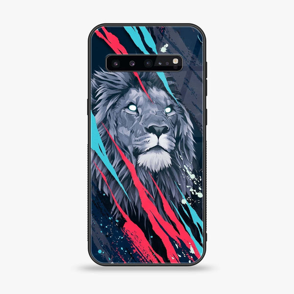 Samsung Galaxy S10 5G - Abstract Animated Lion - Premium Printed Glass soft Bumper Shock Proof Case