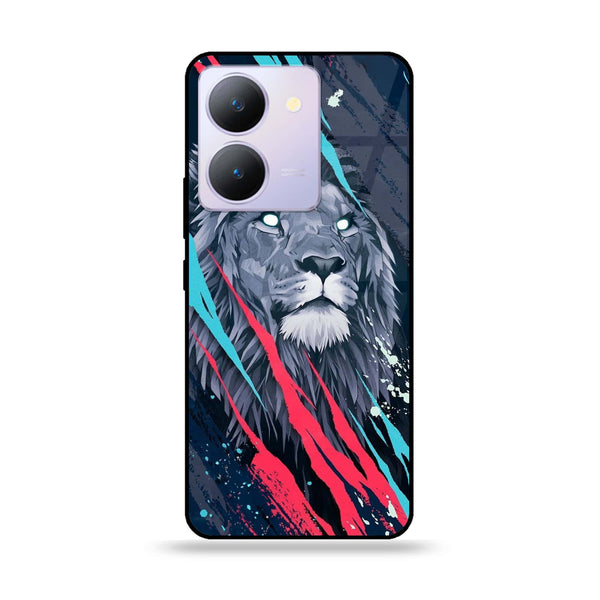 Vivo Y27s - Abstract Animated Lion - Premium Printed Glass soft Bumper Shock Proof Case