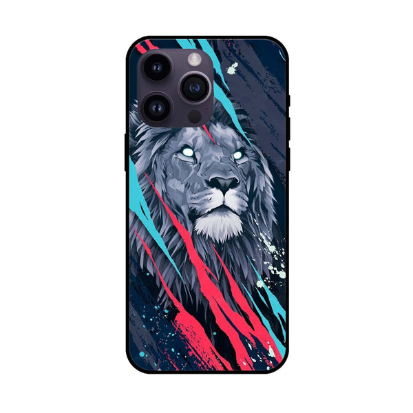 iPhone 12 Pro - Abstract Animated Lion - Premium Metal Printed soft Bumper shock Proof Case