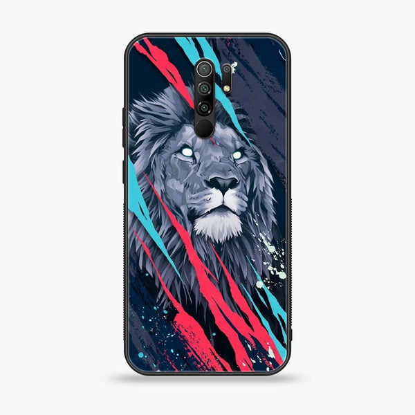 Xiaomi Redmi 9 - Abstract Animated Lion - Premium Printed Glass soft Bumper Shock Proof Case