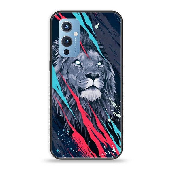 OnePlus 9 - Abstract Animated Lion - Premium Printed Glass soft Bumper Shock Proof Case