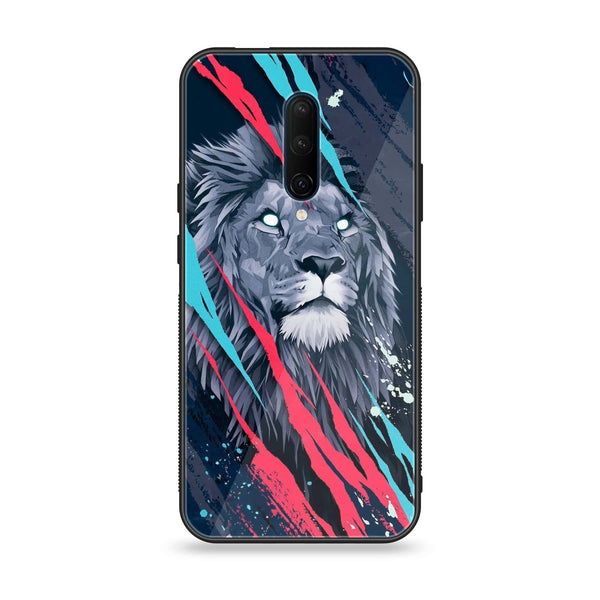 OnePlus 7 Pro - Abstract Animated Lion - Premium Printed Glass soft Bumper Shock Proof Case