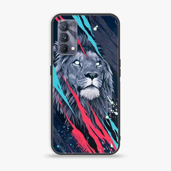 Realme GT Master Edition - Abstract Animated Lion - Premium Printed Glass soft Bumper Shock Proof Case