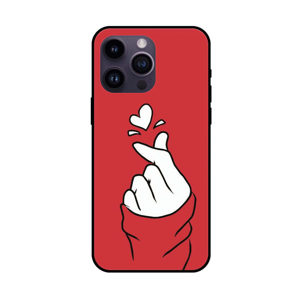 iPhone 12 Pro - Finger Heart BTS - Premium Metal Printed soft Bumper shock Proof Case