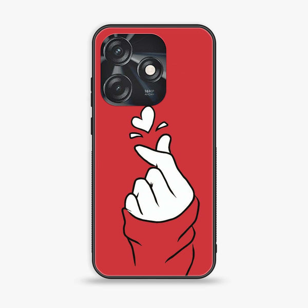 Tecno Spark 10 - Finger Heart BTS - Premium Printed Glass soft Bumper shock Proof Case CS-8713