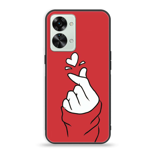OnePlus Nord 2T 5G - Finger Heart BTS - Premium Metal Printed soft Bumper Shock Proof Case