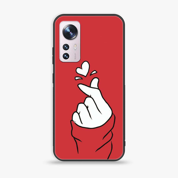 Xiaomi 12 - Finger Heart BTS - Premium Metal  Printed soft Bumper shock Proof Case  CS-29143