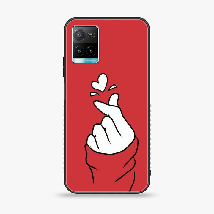 Vivo Y33T - Finger Heart BTS - Premium Printed Glass soft Bumper Shock Proof Case