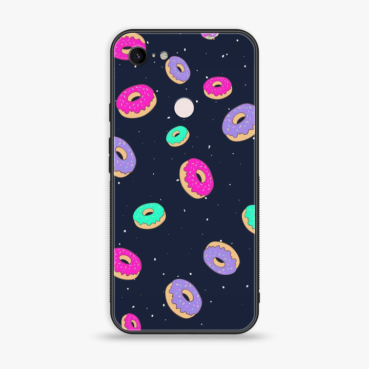 Google Pixel 3 XL - Colorful Donuts - Premium Metal Printed soft Bumper Shock Proof Case