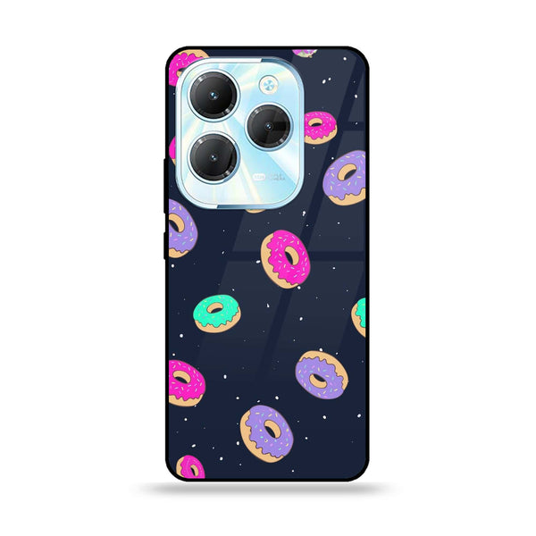 Infinix Hot 40 - Colorful Donuts - Premium Printed Glass soft Bumper Shock Proof Case