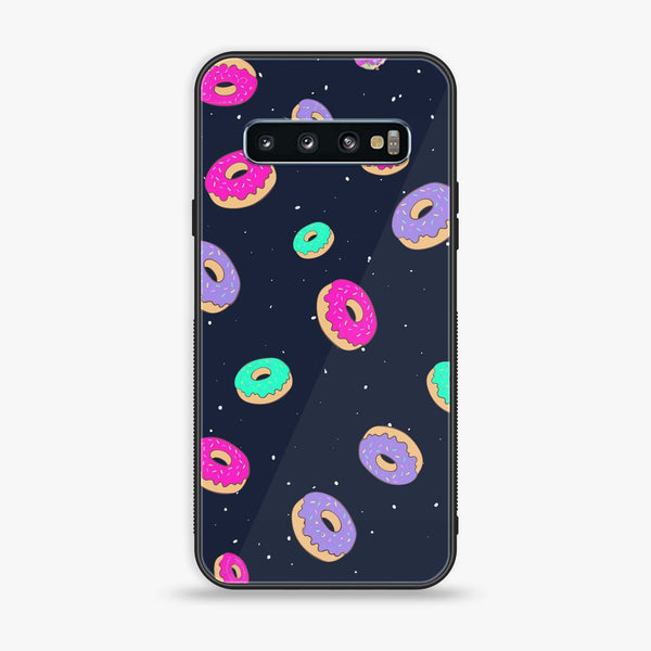Samsung Galaxy S10 - Colorful Donuts - Premium Printed Glass soft Bumper Shock Proof Case