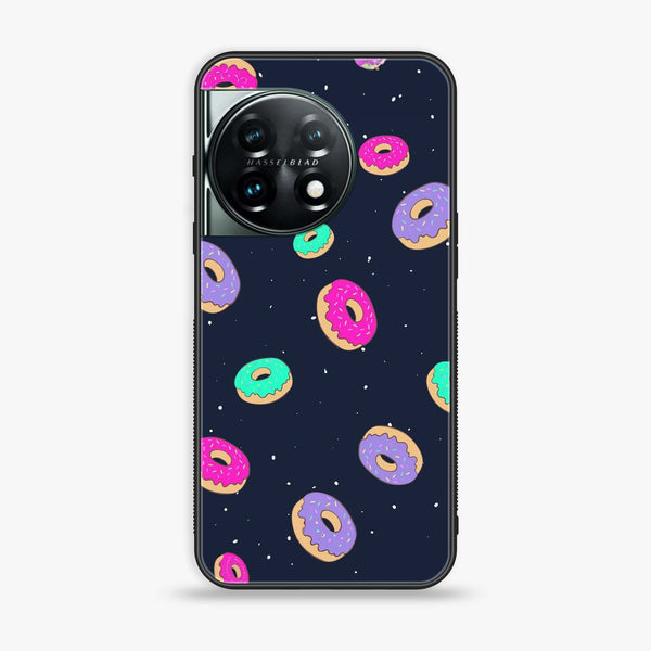 OnePlus 11 5G - Colorful Donuts - Premium Printed Glass soft Bumper Shock Proof Case