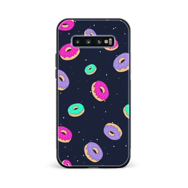Galaxy S10 Plus - Colorful Donuts - Premium Printed Glass soft Bumper Shock Proof Case