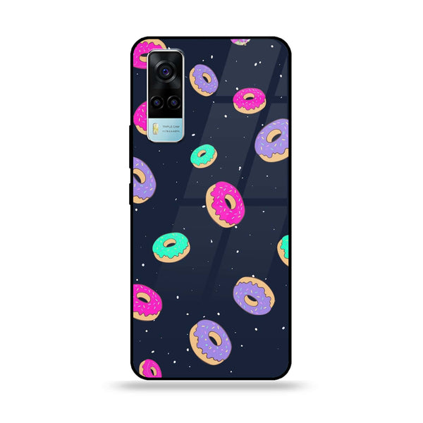 Vivo Y53s 4G - Colorful Donuts - Premium Printed Glass soft Bumper Shock Proof Case