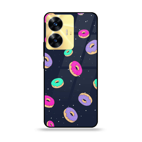 Realme C55 - Colorful Donuts - Premium Printed Glass soft Bumper Shock Proof Case