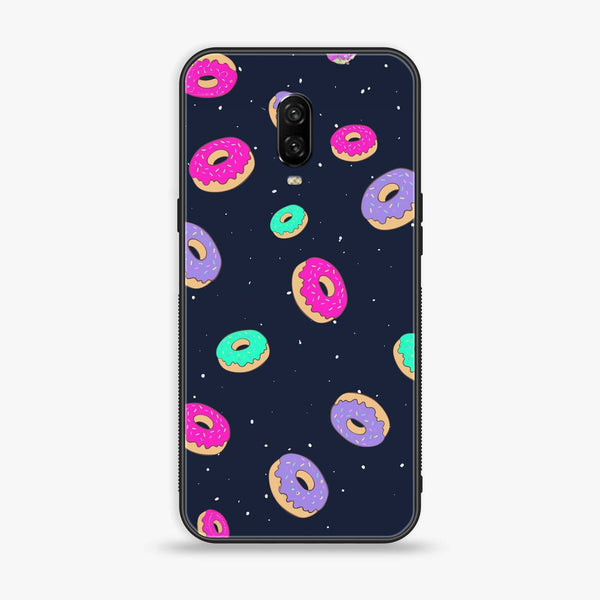 Oneplus 6T - Colorful Donuts - Premium Printed Glass soft Bumper Shock Proof Case