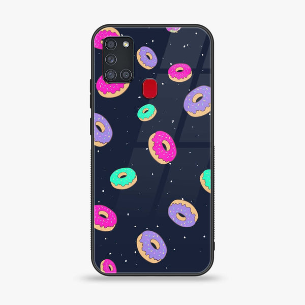 Samsung Galaxy A21s - Colorful Donuts - Premium Printed Glass soft Bumper Shock Proof Case