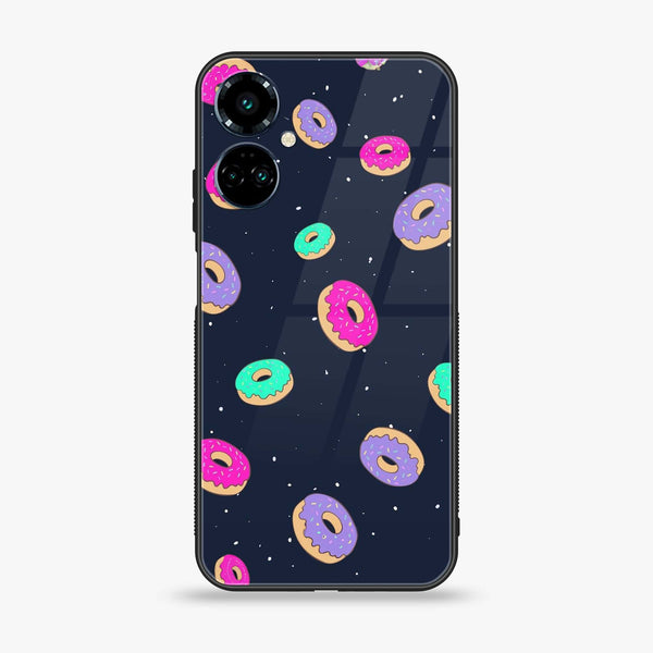 Tecno Camon 19 - Colorful Donuts - Premium Printed Glass soft Bumper Shock Proof Case