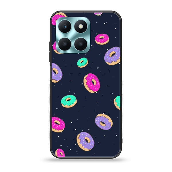 Honor X6a - Colorful Donuts - Premium Printed Glass soft Bumper Shock Proof Case