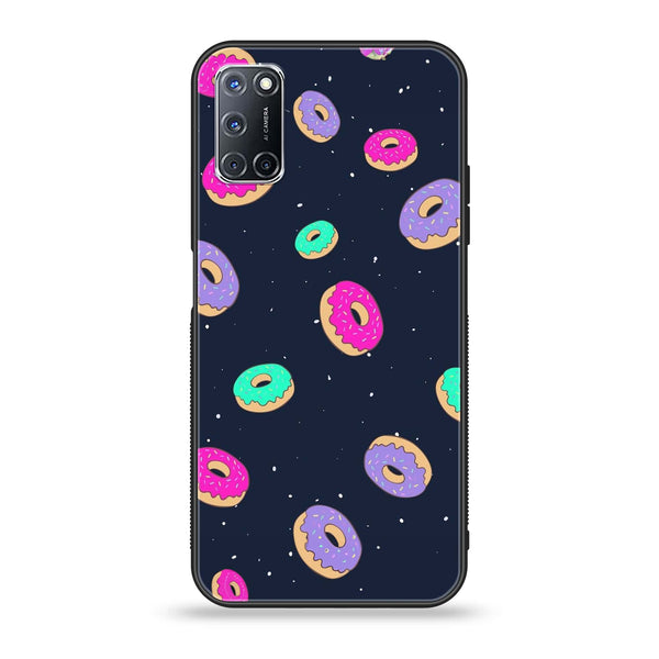 Oppo A52 - Colorful Donuts - Premium Printed Glass soft Bumper Shock Proof Case