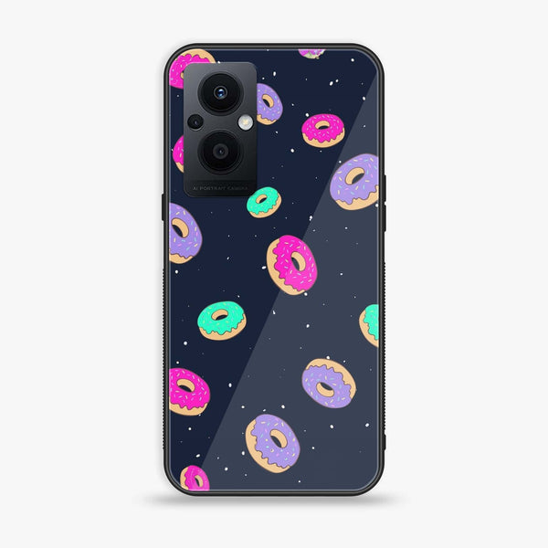 Oppo F21 Pro 5G - Colorful Donuts - Premium Printed Glass soft Bumper Shock Proof Case