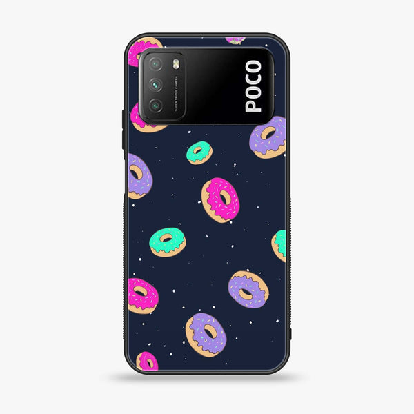 Xiaomi Poco M3 - Colorful Donuts - Premium Printed Glass soft Bumper Shock Proof Case