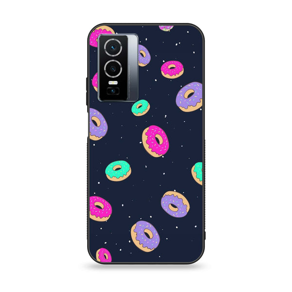 Vivo Y76 5g - Colorful Donuts - Premium Printed Glass soft Bumper shock Proof Case